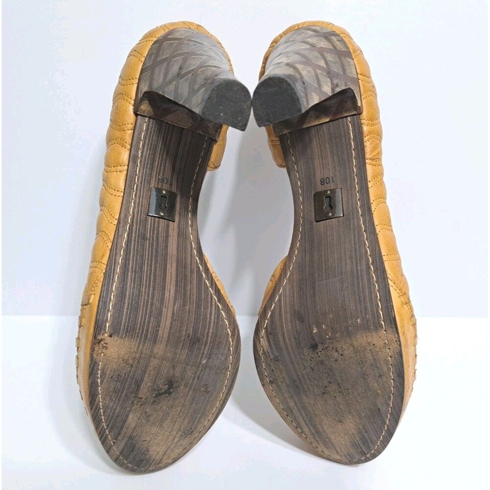 Anthropologie Schuler & Sons Waving Grains Pumps Size 10 Shoes Heels Yellow Rare - Picture 10 of 12
